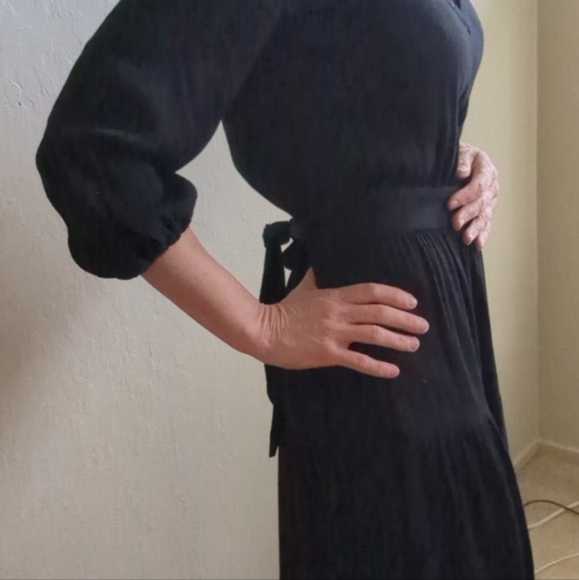CURATOR Black Rayon Crepe Dress - Picture 8 of 10